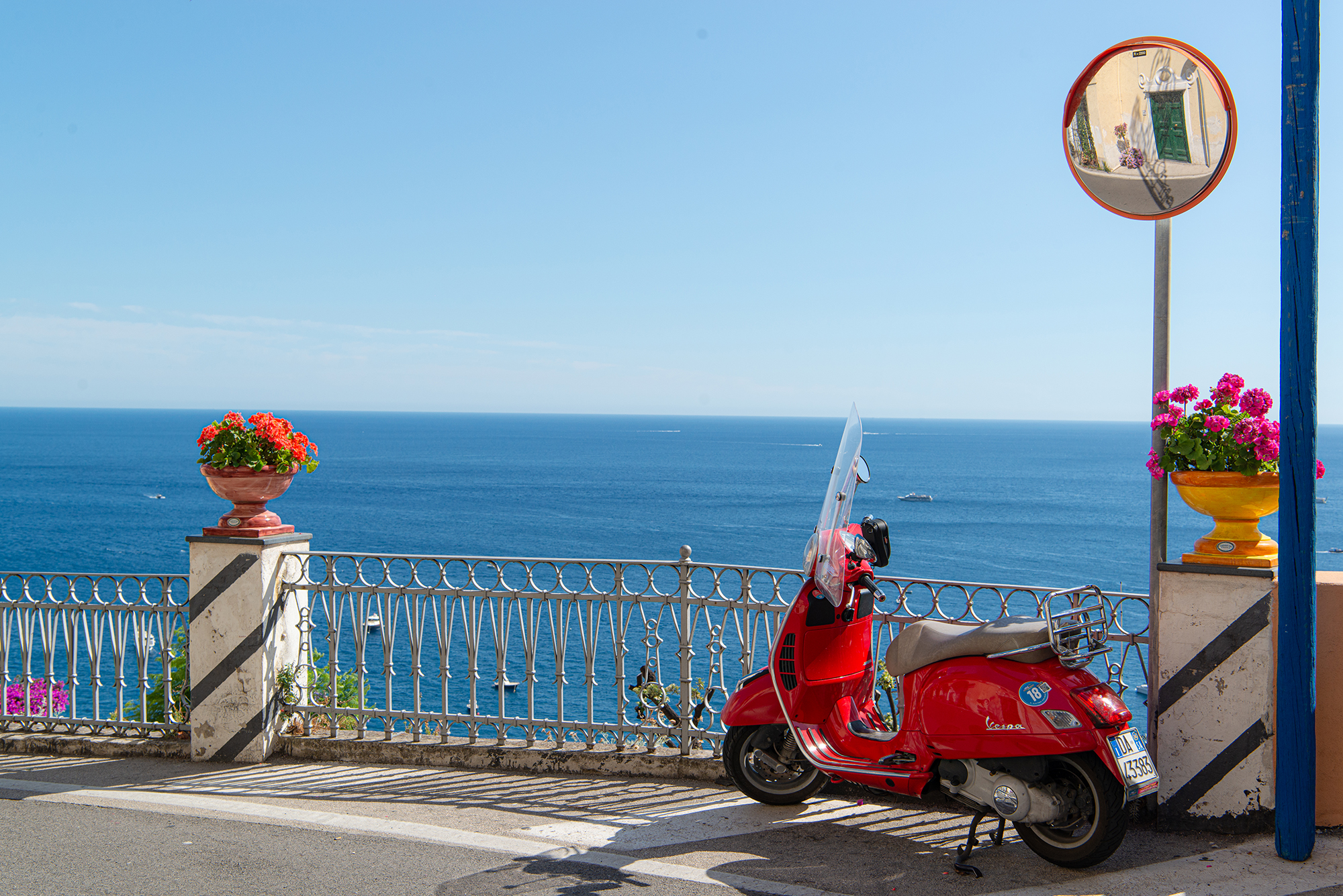 Red vespa on the Amalfi Coast